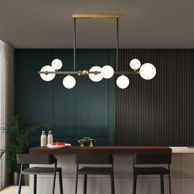 Luce a 8 luci di vetro isola in stile moderno in stile creativo a sospensione a sospensione per sala da pranzo