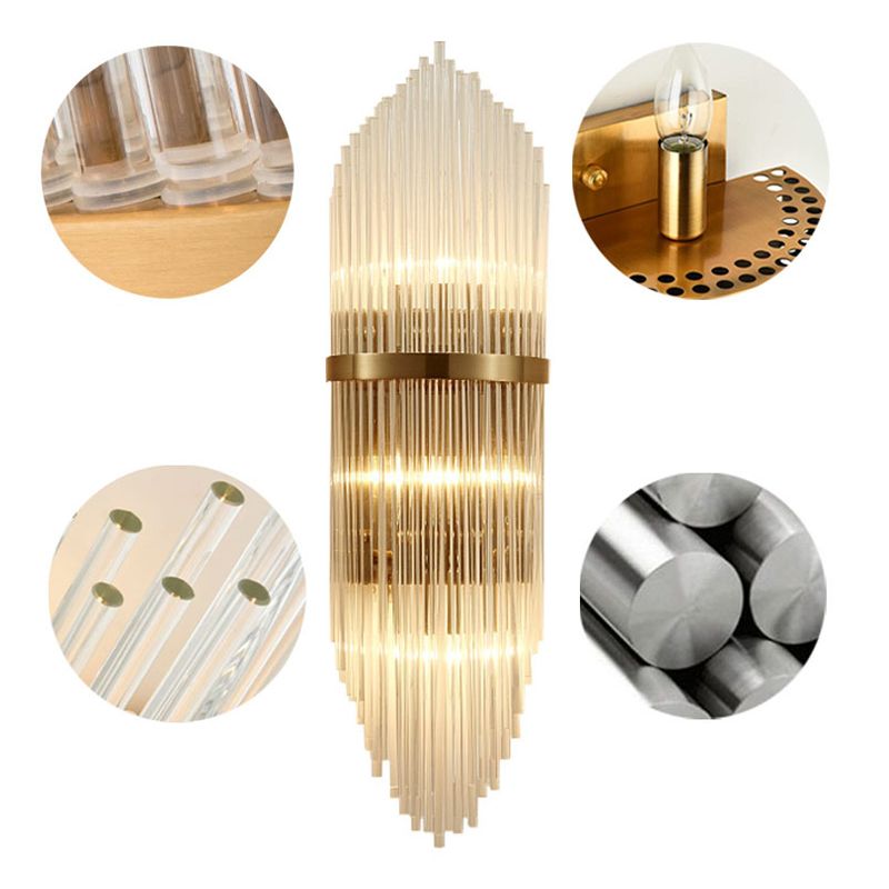 Unique Shape Wall Light Fixture Modern Crystal Wall Mounted Lighting in Gold Finish