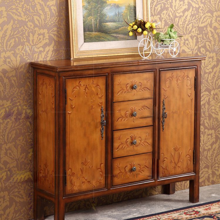 Traditional Storage Chest Manufactured Wood Storage Chest Dresser with 4 Drawers