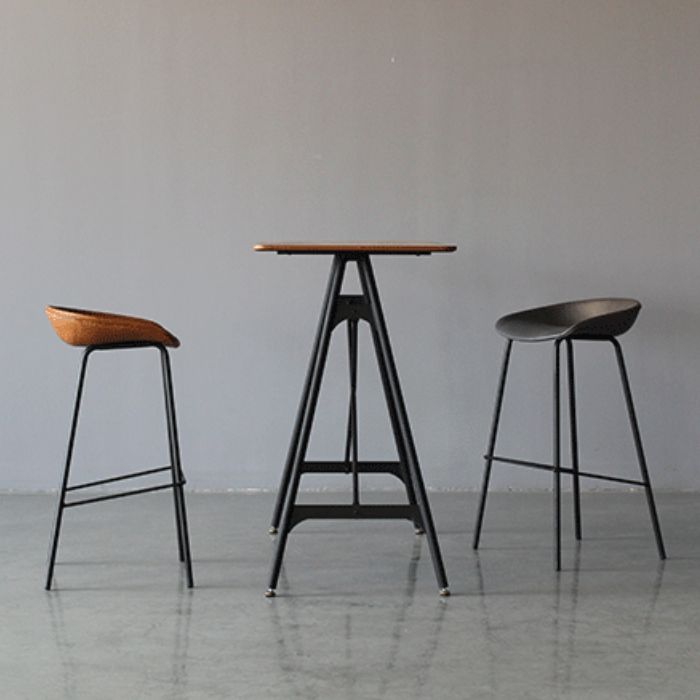 Metal Industrial Dining Room Armless Stool Low Back Bar Stool