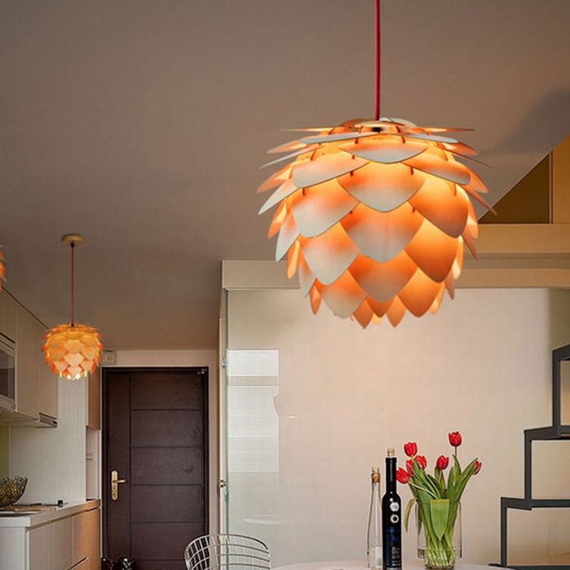 Éclairage de suspension en bois moderne minimaliste pour salon
