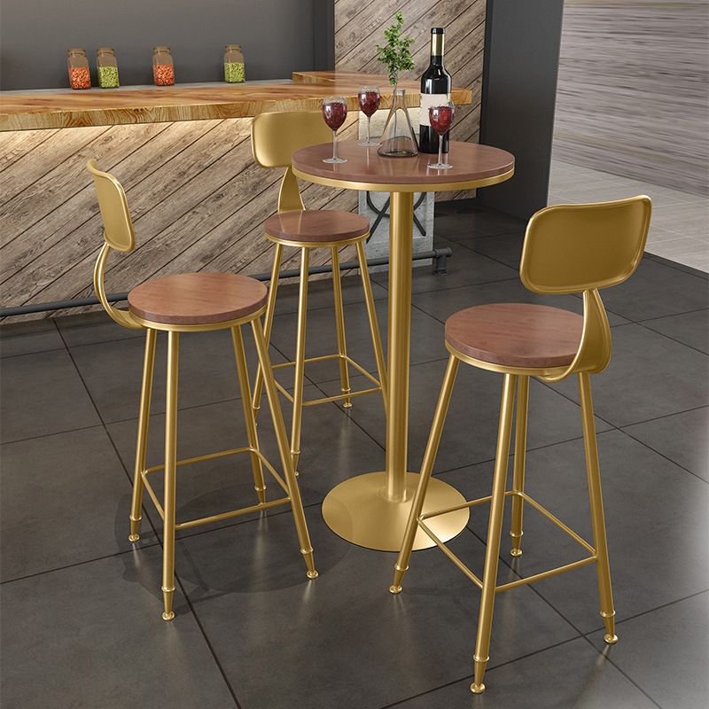 1/3 Pieces Glam Bar Table Set Round Bistro Set with White Faux Marble Top