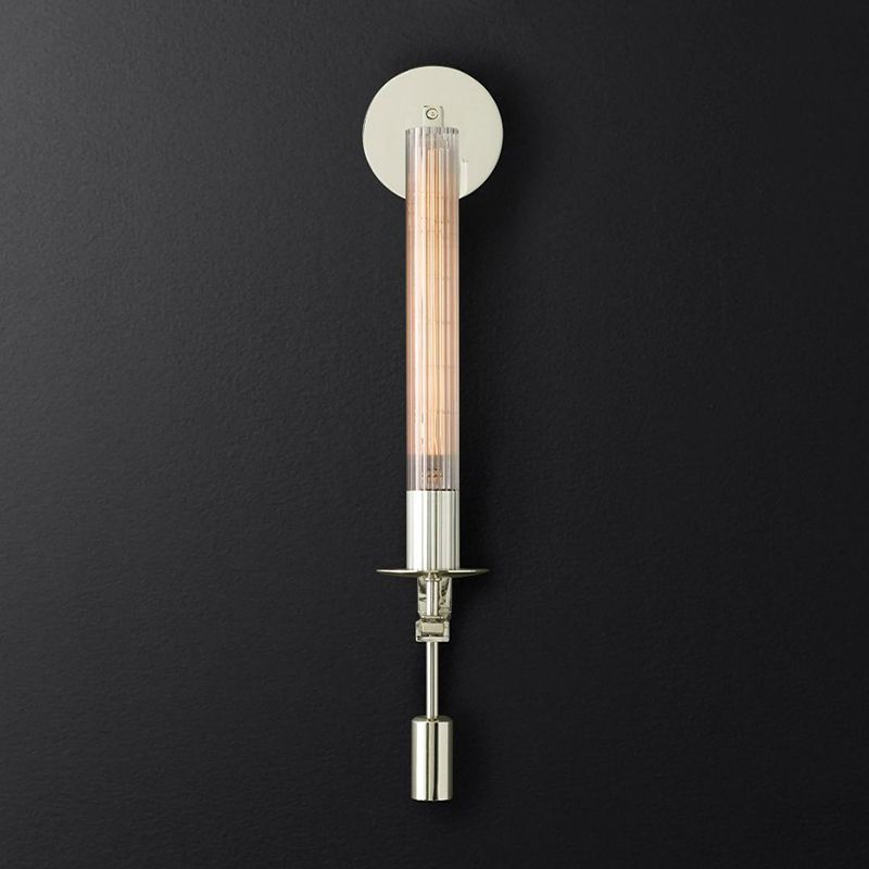 Tube Bathroom Wall Mount Light Minimalist Metal 1/2-Head Brass/Black/Chrome Sconce Lighting Fixture