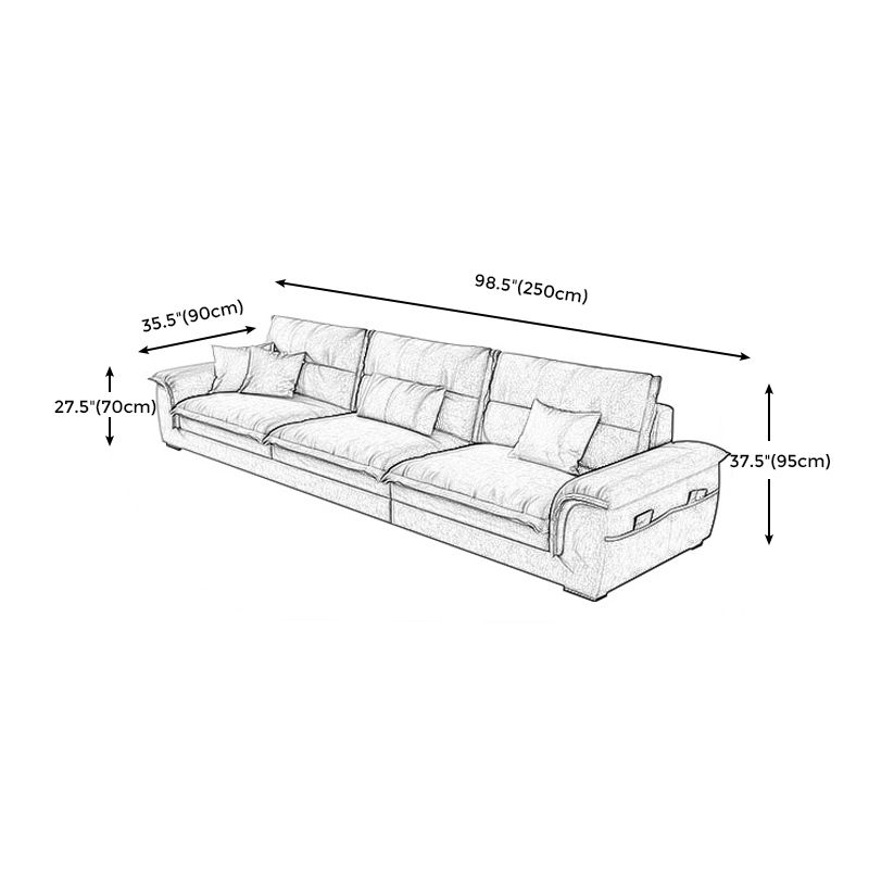 Flared Arm Furniture Sectionals Dark Gray Sofa Sectional with Pillows