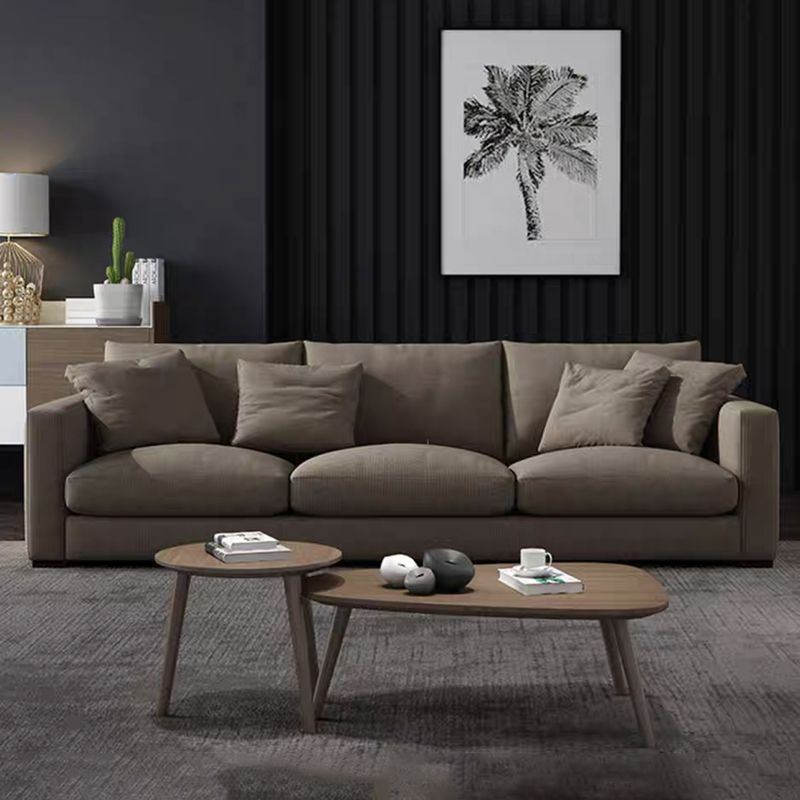 Contemporary Slipcovered Living Room Square Arm Pillows Seating