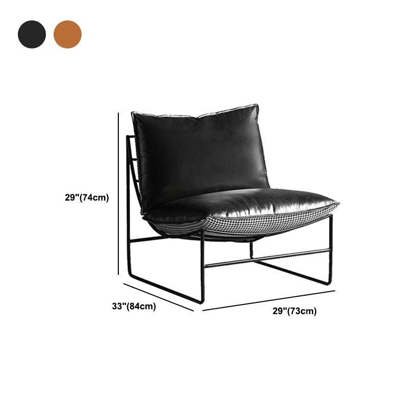 Genuine Leather Armless Chair 33.07" Wide Chair for Living Room