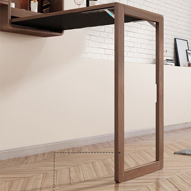 Solid Wood Bar Table Folding Dining Table for Kitchen Living Room