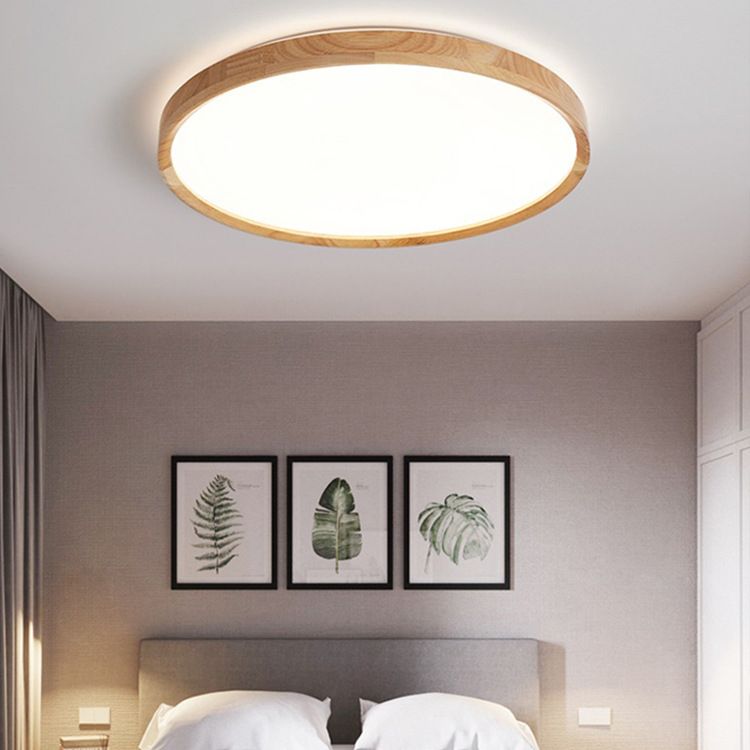 Wooden Ceiling Mount Light Simple LED Ceiling Light with Acrylic Shade for Dining Room