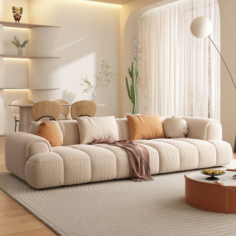 Contemporary Flannel Seating Living Room Loveseat with Pillows