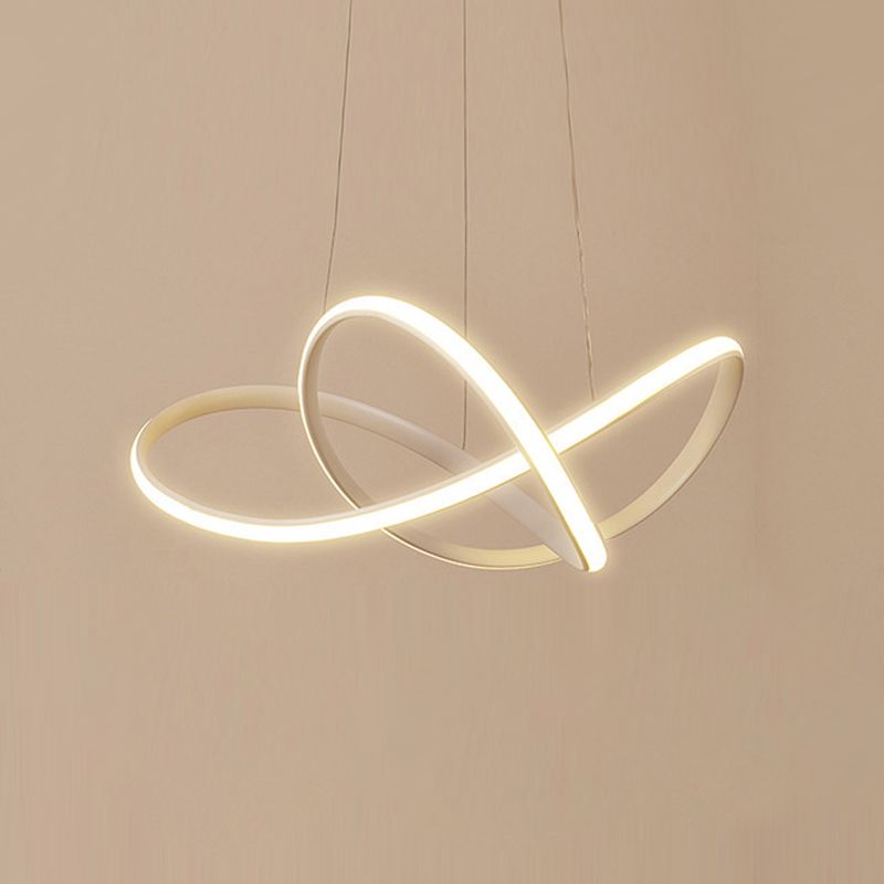 Linear Shape Chandelier Lamp Modern 1 Light LED Hanging Light for Bedroom