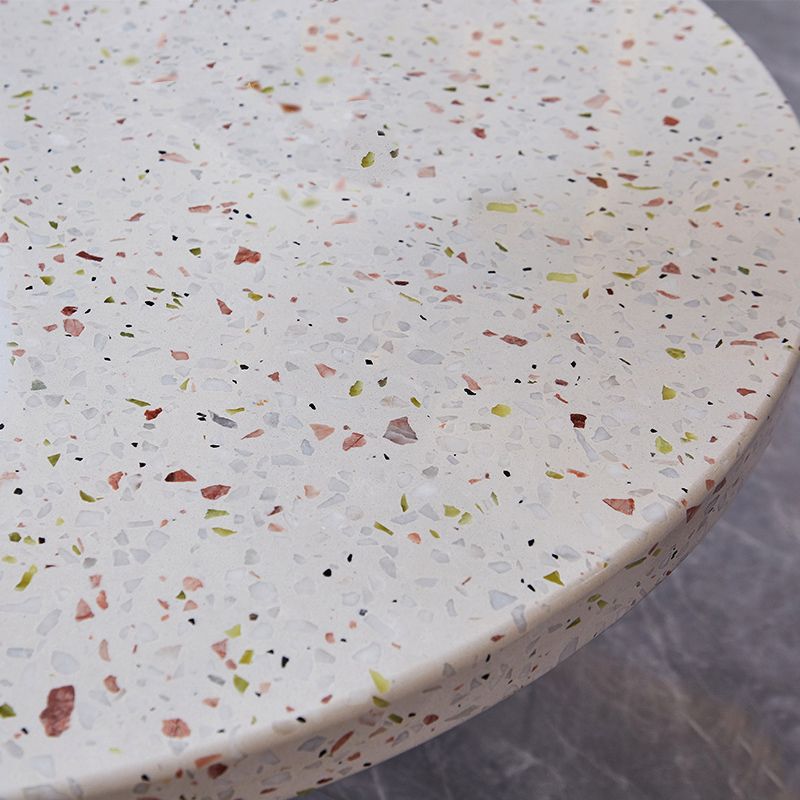 Contemporary Round Terrazzo Cocktail Table Metal/Acrylic 3 Legs Coffee Table