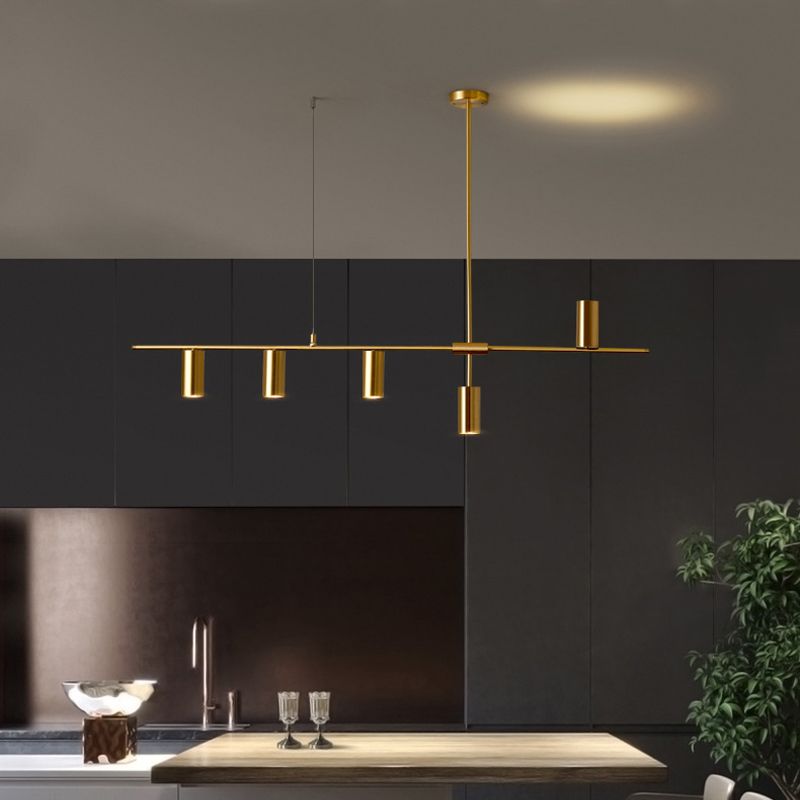 Modern Dining Chandelier Light Cylindrical Shade Pendant Light Fixture for Dining Room