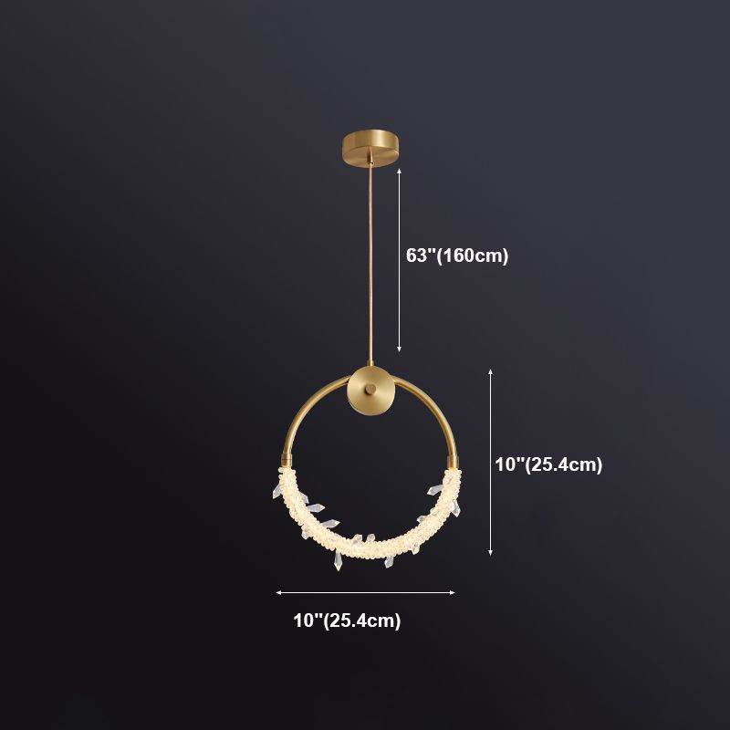 Kupferring -Anhänger Lichtkristall zeitgenössische LED Hängende Leuchten