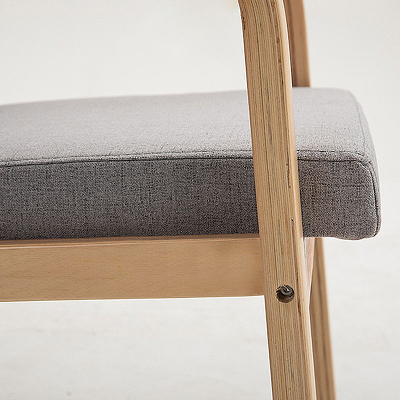 Scandinavian Home Arm Chair Solid Back Wood Upholstered Single Dining Room Chair