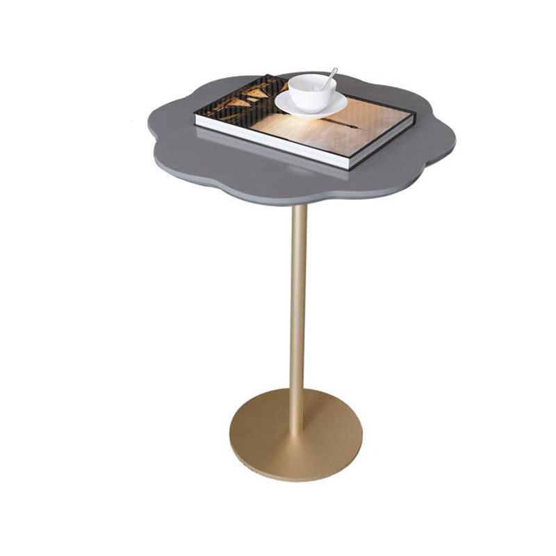 24.4"Tall Mental Pedestal Side Table Black/white/grey Naturally Shaped Top End Table