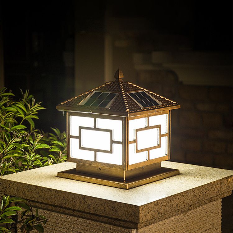 Modern Pillar Lamp Minimalist Outdoor Lamp with Acrylic Shade for Garden