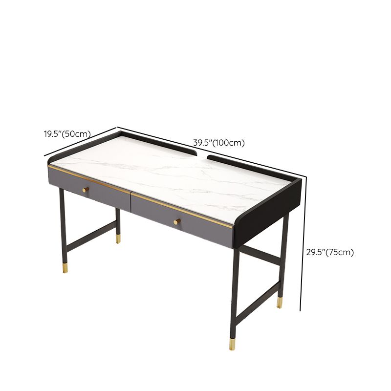 Rectangle Sintered Stone Writing Table Modern Storage Office Desk