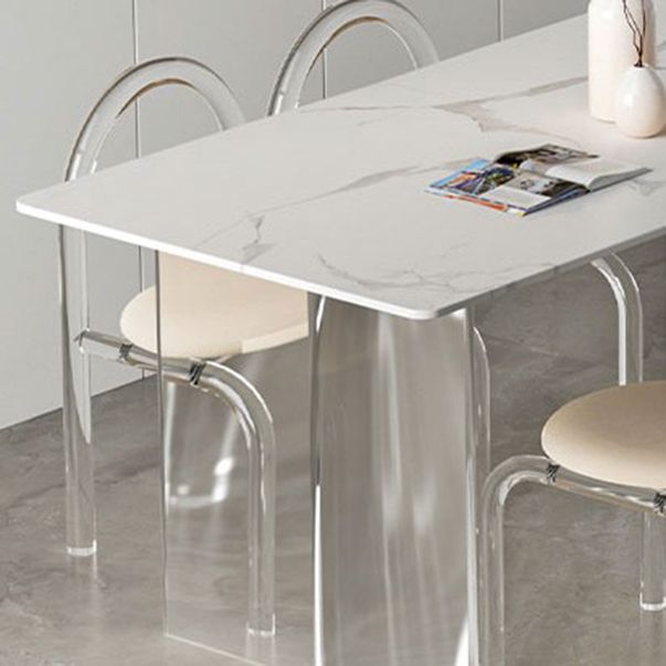 Modern Dining Set 1/2/5 Pcs Rectangle Acrylic Frame Dining Table and Chairs