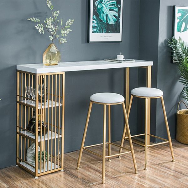 1/3/4 Pieces Glam Bar Set Home Matte Finish Iron Bar Stool and Table Set