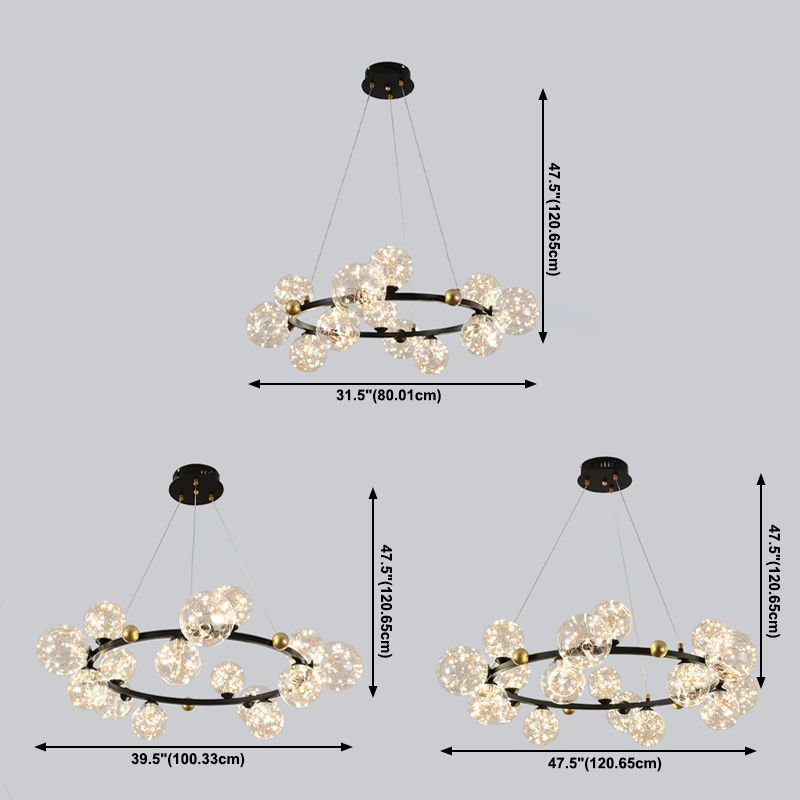 Modern Sphere Chandelier Lights Glass Chandelier Pendant Light for Living Room