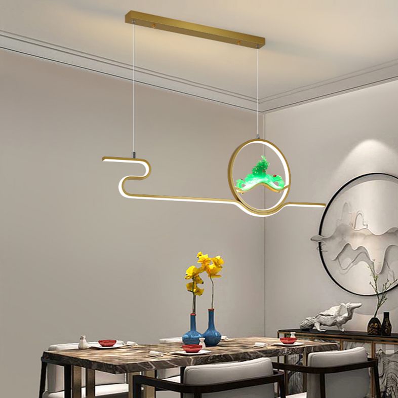 Estilo contemporáneo Luces de isla lineal Luces de metal 2 Lighting Lighting Lighting Accesorios