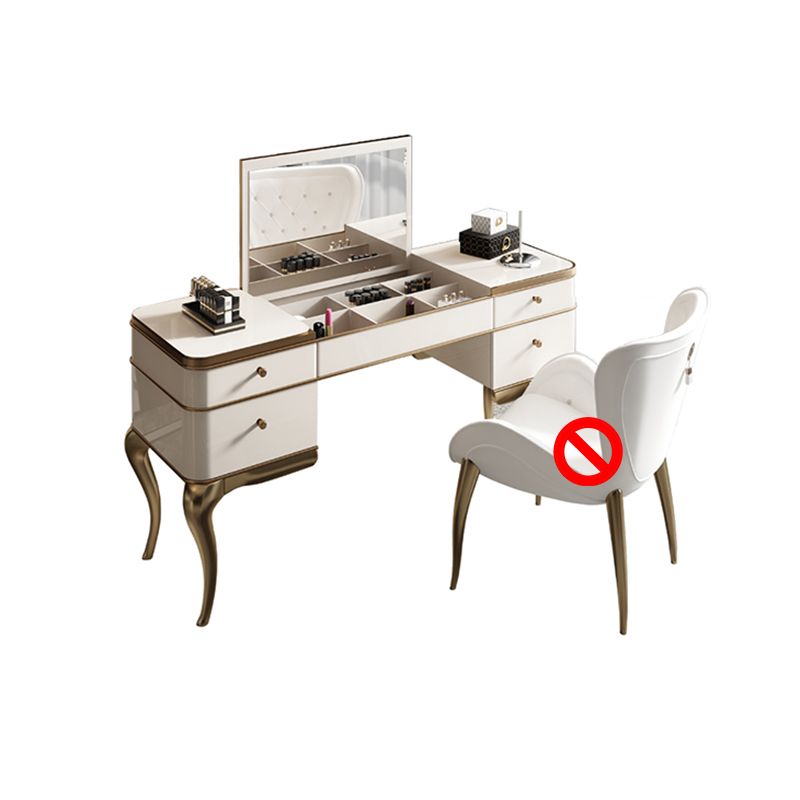 4 Storage Drawers Mirrored Vanity Victorian Wooden Make-up Vanity