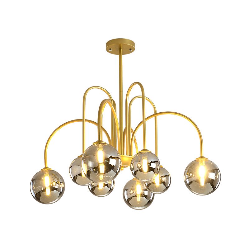 Modern Artistic Globe Hanging Lamp Lacquered Iron Indoor Chandelier with Glass Shade