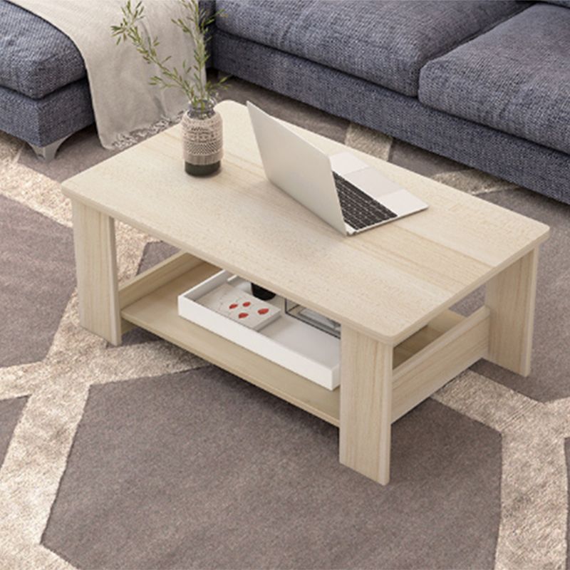 Rectangular 4 Legs Base Design Artificial Material Modern Style Coffee Table