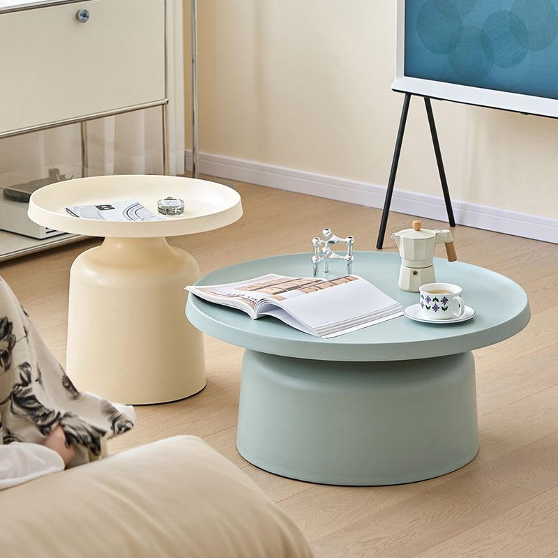 Contemporary Corner Table Metal Round Pedestal Accent Side Table