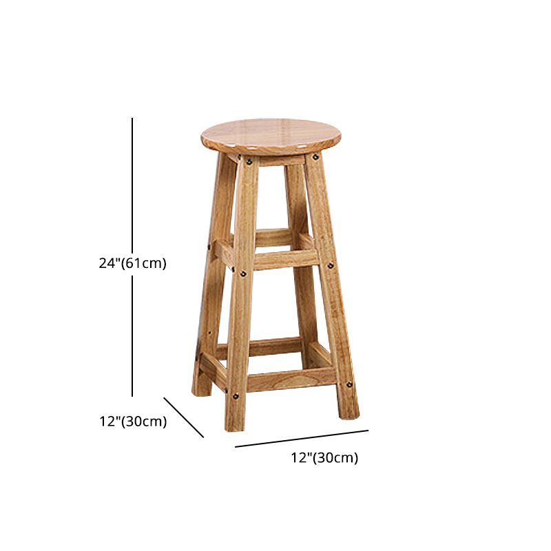 Modern Armless Backless Counter Stool Wood Cafe Bar Stool with Seat and Pedal