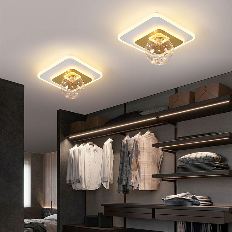 Modern Luxury Style Spherical Flush Mount Ceiling Light Fixtures Glass Ceiling Mount Chandelier
