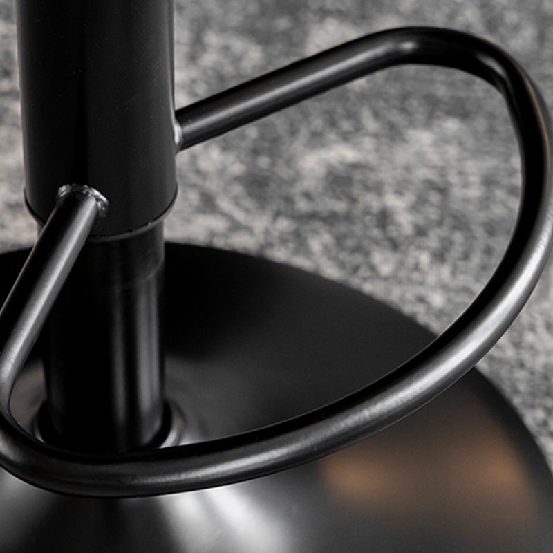 Industrial Metal Barstool Faux Leather Counter Stool With Chrome Base