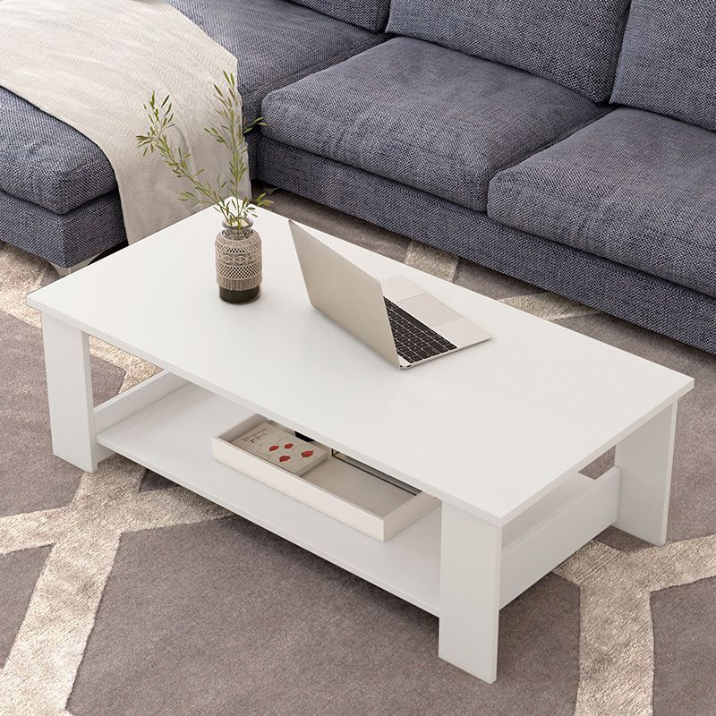Rectangular Coffee Table Scandinavian Wood Four Legs Coffee Cocktail Table