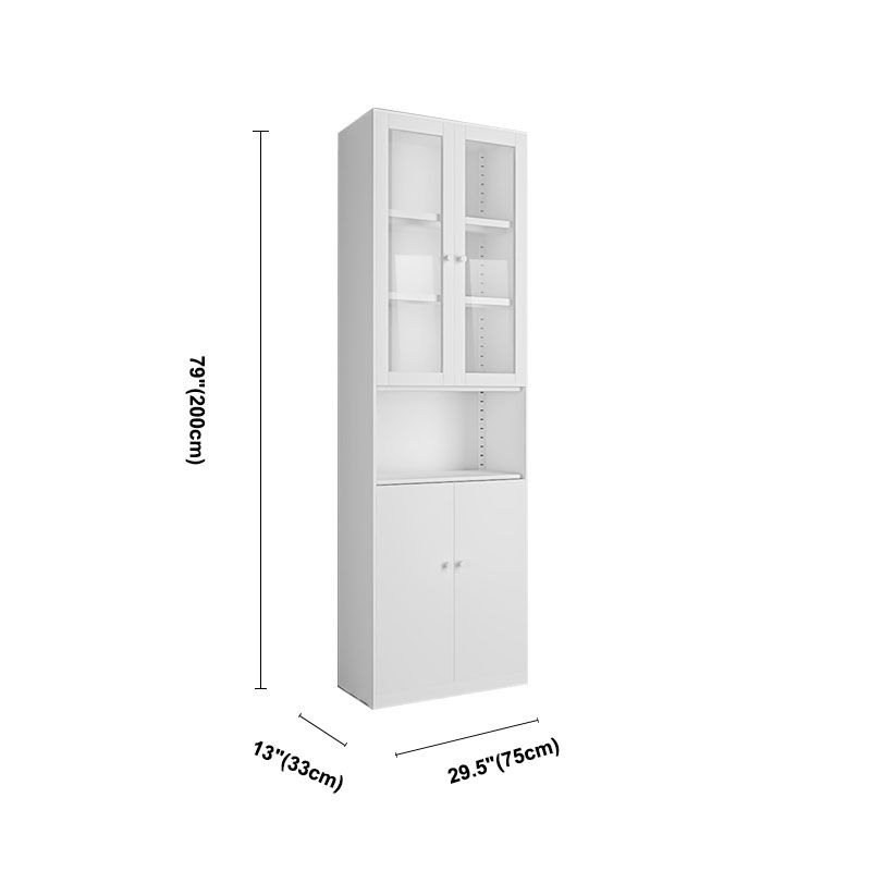 Modern Closed Storage Bookcase Black/White Metal Bookshelf with Shelves