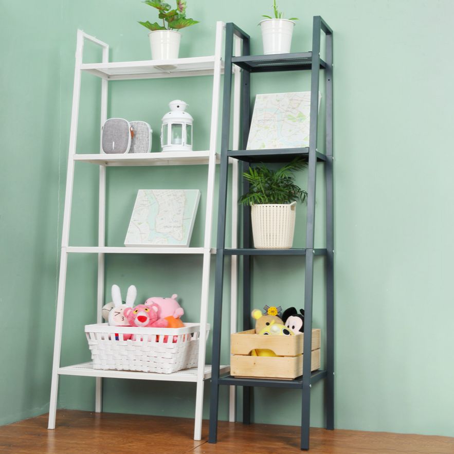 Scandinavian Open Ladder Bookshelf Metal Bookcase for Living Room