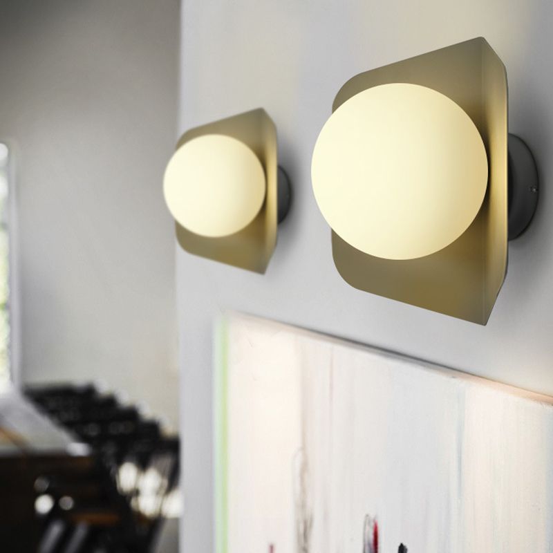Modernism Globe Shaded Wall Light Macaron Lighting for Living Room