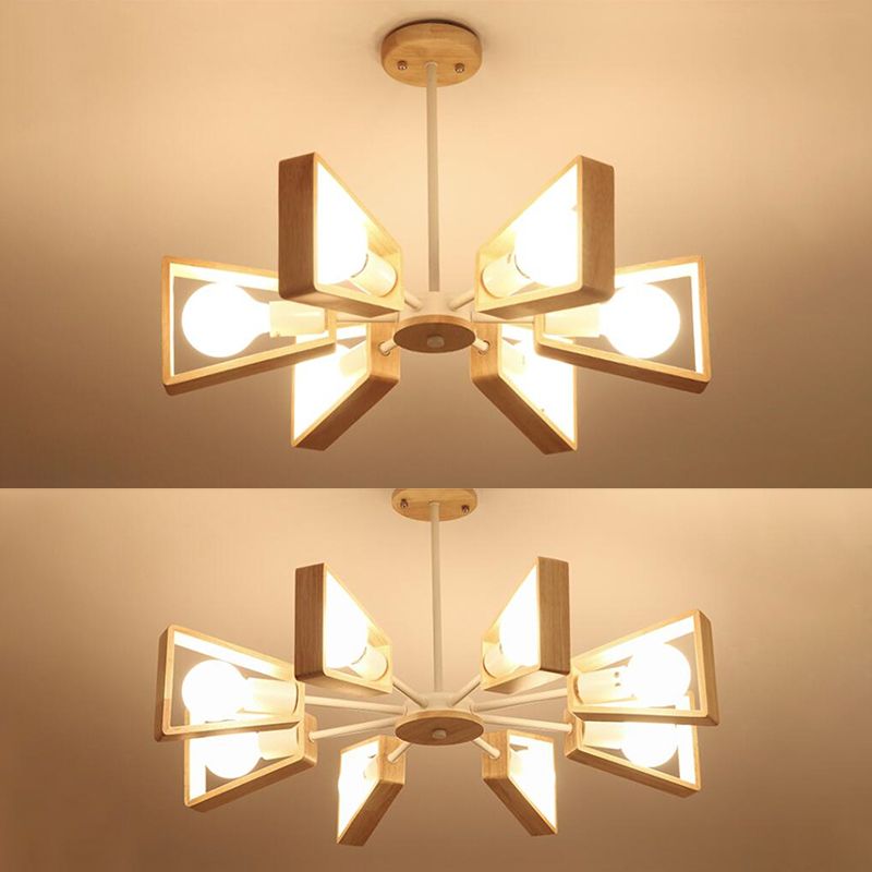 Sputnik Chandelier Light Fixture Nordic Style Wooden Chandelier Lighting Fixture