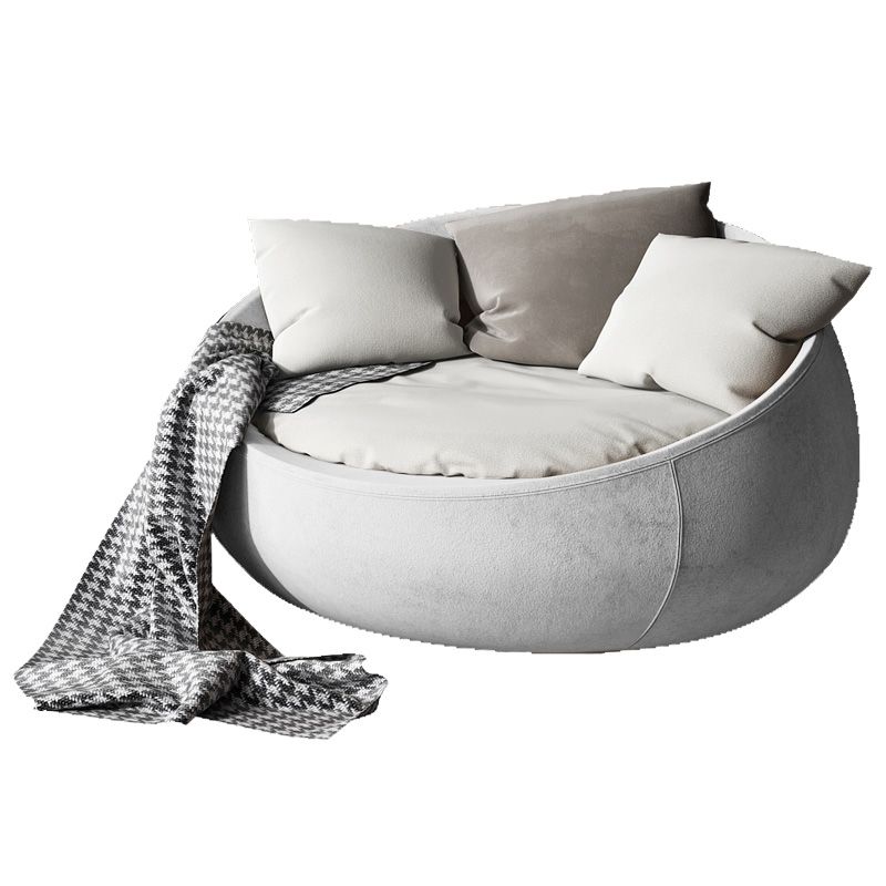 Solid Color Bedroom Cotton Removable Cushions Swivel Armless Accent Chair