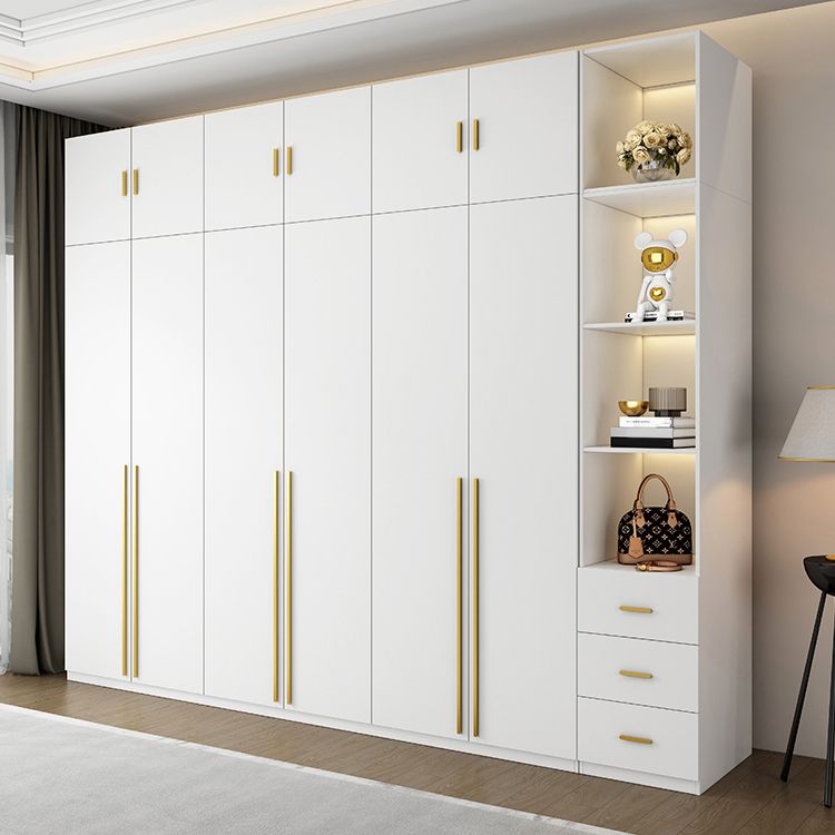 Modern Wooden Wardrobe White Colour Soft Close Drawer Wardrobe Closet for Home