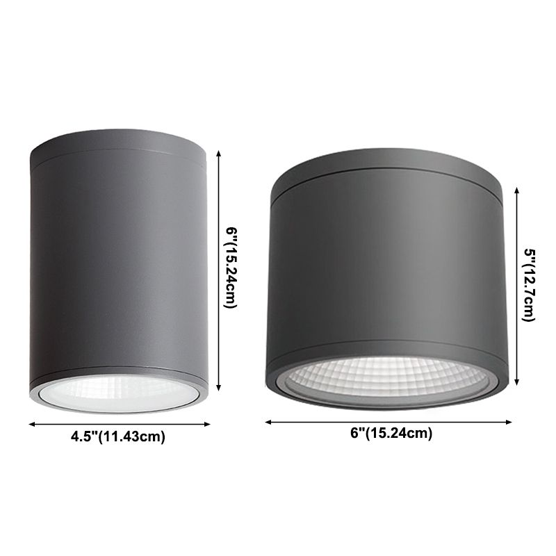 1-Light Flush Mount Light Fixture Traditional Cylindrical Close To Ceiling Light