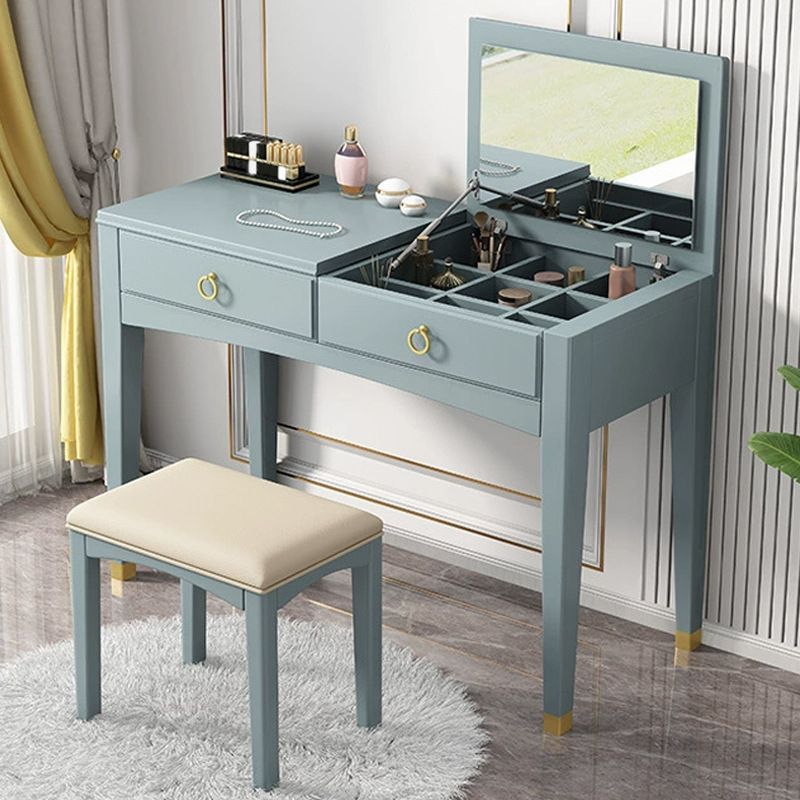 39.37" One Drawer Vanity Table Flip Single Mirror Dressing Table