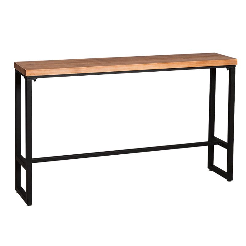 Industrial Bar Height Table Solid Wood Top BistroTable for Patio Use