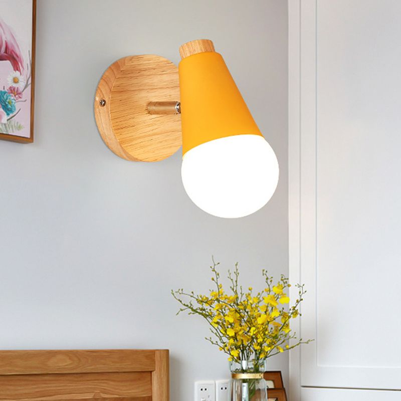 Ángulo ajustable 1 Luz de luz CONO Luz de pared Macaron Minimalista Metalista de metal de estilo