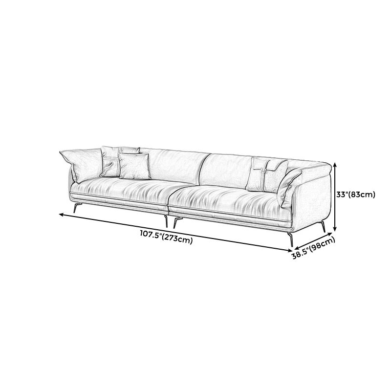 Modern Style with Pillow Back Leather/napa Upholstered Brown Sofa