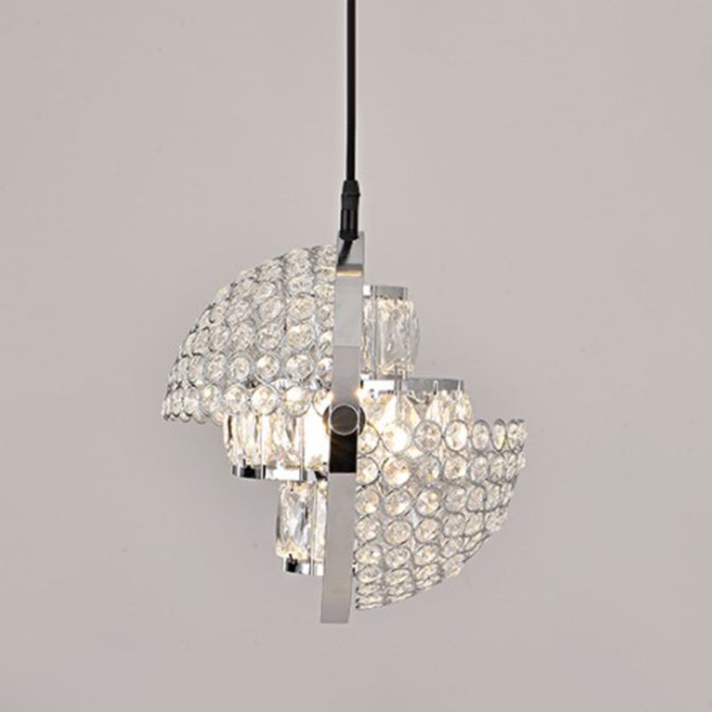 Modern Simplicity Crystal Hanging Lamp Sphere Shape Pendant Light for Living Room