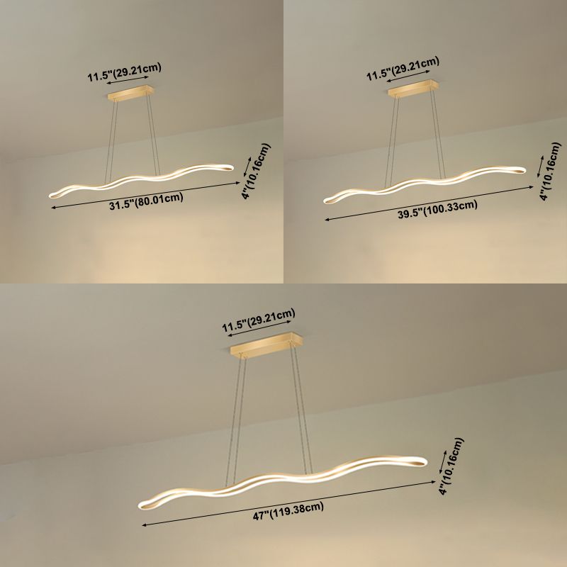 Nordic Characteristic Simple Modern Style LED Island Chandelier Light for Dining Room