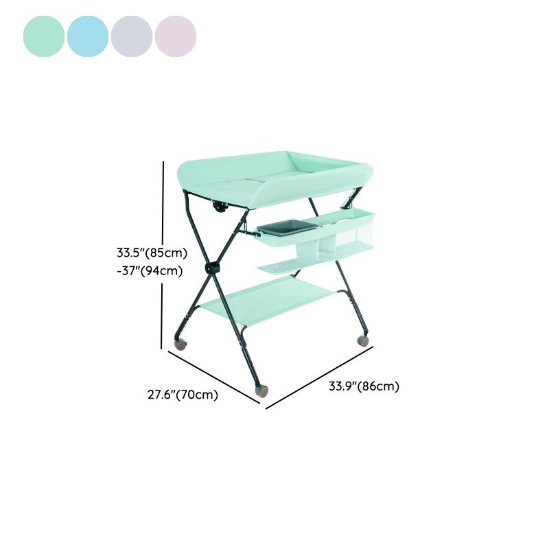 Modern Style Baby Changing Table Portable with Wheels , 37 Inch High