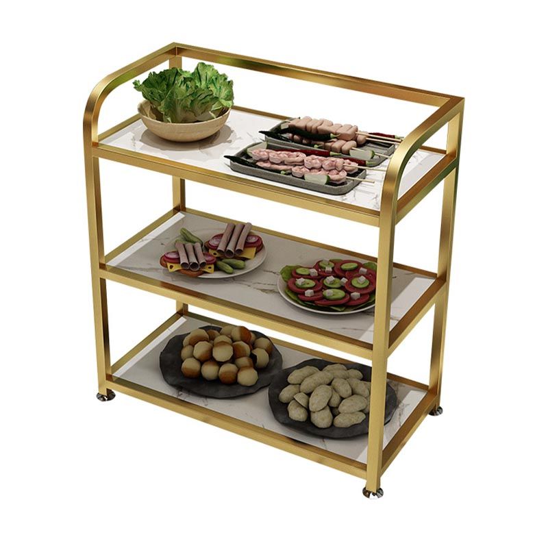 25.59"H Stationary Modern Prep Table Metal Rectangular Prep Table
