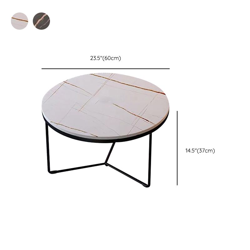 Round Slate Coffee Table Minimalist Coffee Table for Living Room