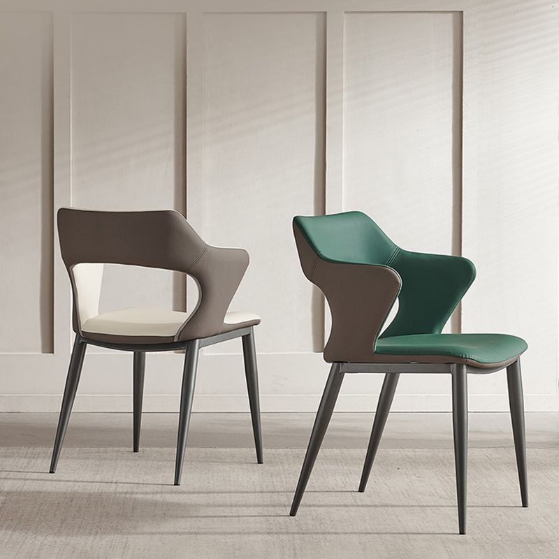 Industrial Dining Arm Chair Upholstered Dining Accent Chair for Home